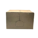Cardboard box with a line drawing of a pendant light